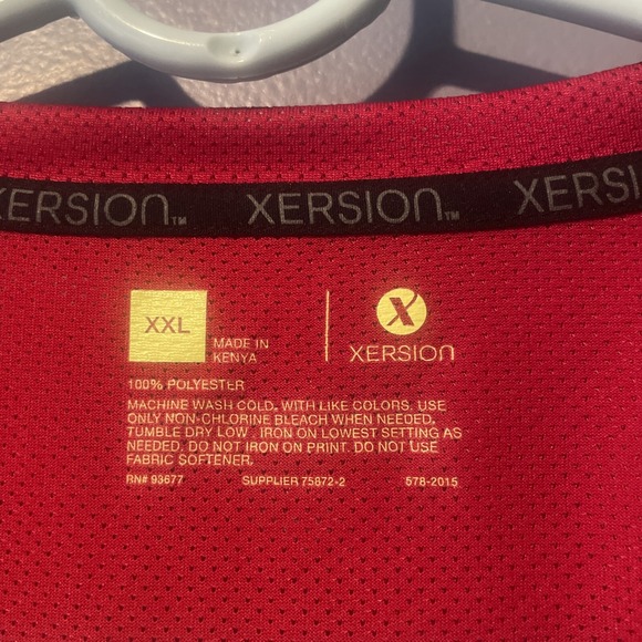 Xersion Men's Red T-Shirt XXL Crew Neck Short Sleeve - Picture 2 of 4